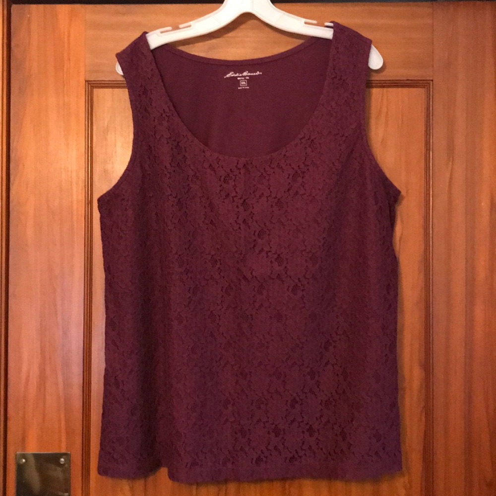 Eddie Bauer, Lace Front, Sleeveless, Purple